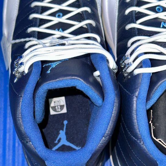 Size 12- Men’s Nike Air Jordan 12 Retro DS Obsidian Blue/White NWOT NEW 2012 - Picture 7 of 10